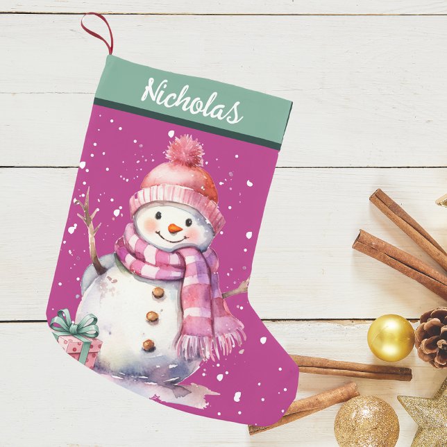 Petite Chaussette De Noël Joli bonhomme de neige avec présent pour vous (Créateur téléchargé)