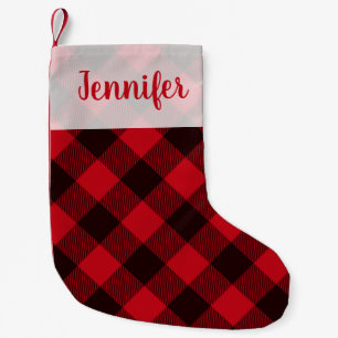 Petite Chaussette De Noël Joli Buffalo Rouge Plaid Script Vacances
