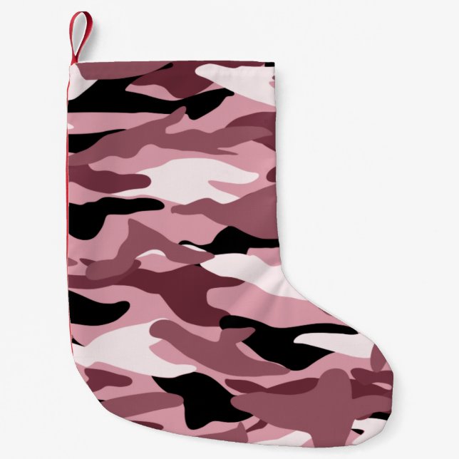 Petite Chaussette De Noël Joli camouflage rose (Devant)