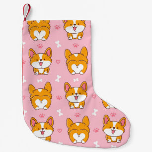 Petite Chaussette De Noël Joli chien de corgi sans couture motif
