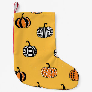 Petite Chaussette De Noël Joli citrouille dessiné à la main sans couture mot
