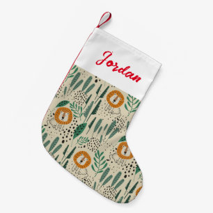 Petite Chaussette De Noël Joli Doodle Lion Jungle Rainforest Motif