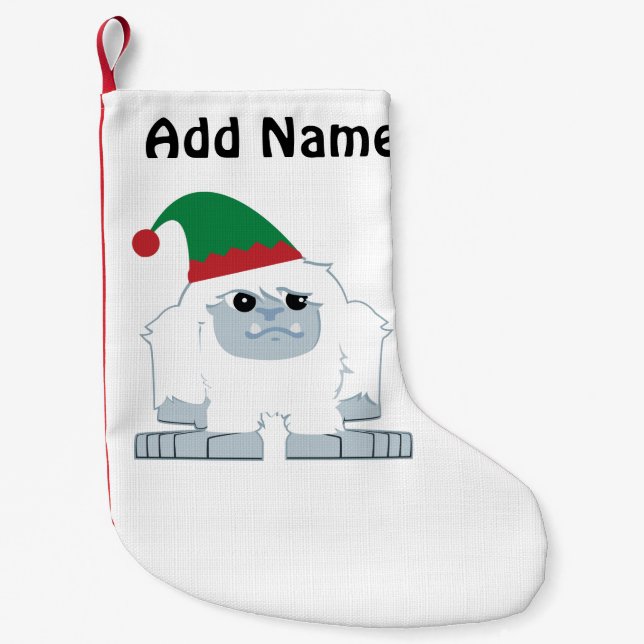 Petite Chaussette De Noël Joli elfe de Noël Yeti (Devant)