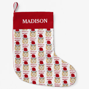 Petite Chaussette De Noël Joli Hamster de Noël Funny Animal Santa Hat