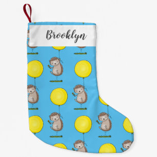 Petite Chaussette De Noël Joli hérisson et motif de dessin animé de ballon