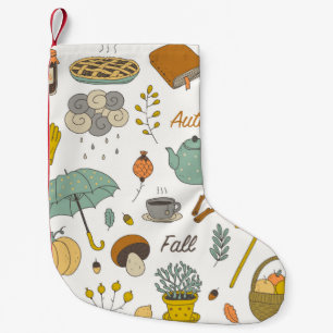 Petite Chaussette De Noël joli jeu de chute vintage à main colorée