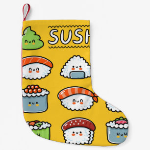 Petite Chaussette De Noël Joli joli joyeux sushi maki rouleaux dessin animé