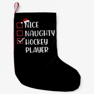 Petite Chaussette De Noël Joli joueur de hockey vilain amateur de sport Père