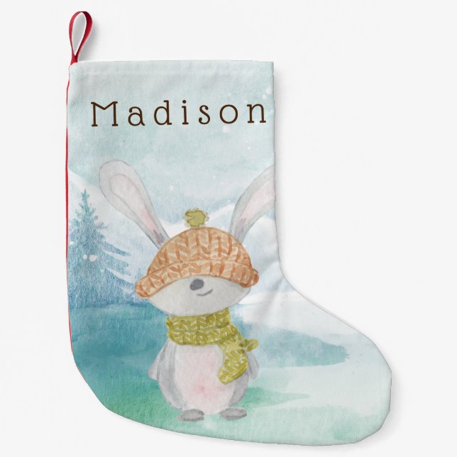 Petite Chaussette De Noël Joli lapin d'hiver (Devant)