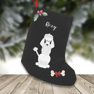 Petite Chaussette De Noël Joli Monogramme de chien de caniche standard