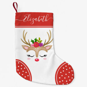 Petite Chaussette De Noël Joli Monogramme de rennes de Noël