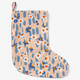 Petite Chaussette De Noël Joli motif botanique sans soudure. Petites marguer