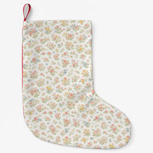 Petite Chaussette De Noël Joli motif floral discret sans couture
