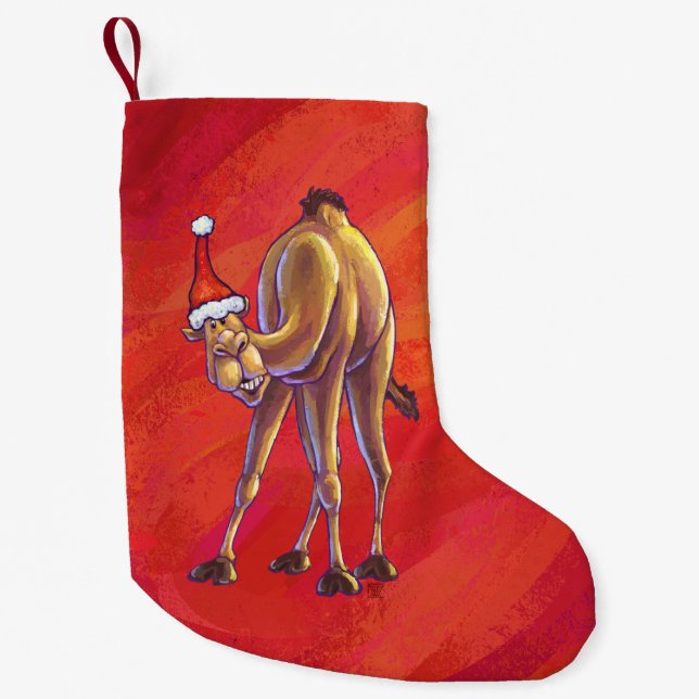 Petite Chaussette De Noël Joli Noël Camel En Rouge (Devant)