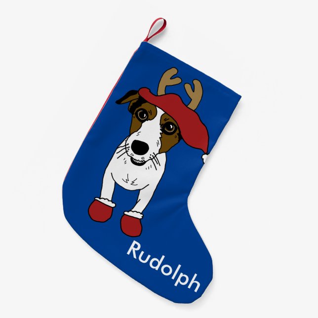 Petite Chaussette De Noël Joli Noël Jack Russell Terrier (Devant (Accrochage))