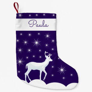 Petite Chaussette De Noël Joli Noël Reindeer Neige Night Star Sky