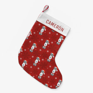 Petite Chaussette De Noël Joli Noël Schnauzer Chien Snowflake Motif Rouge