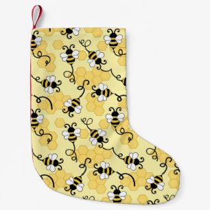 Petite Chaussette De Noël Joli petit motif abeilles