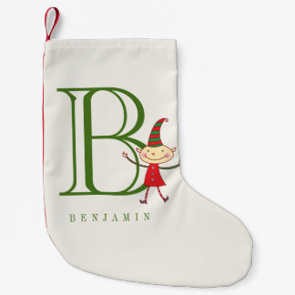 Petite Chaussette De Noël Jolie Magie Noël Nom Elfe Monogramme Vacances