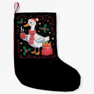 Petite Chaussette De Noël Jolis canards de Noël assortis d'oie drôle de fami