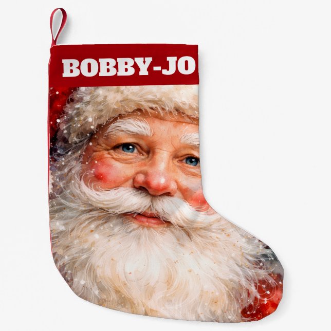 Petite Chaussette De Noël Jolly Christmas Santa Portrait (Devant)