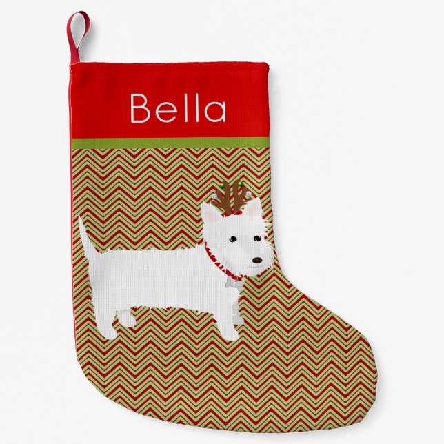Petite Chaussette De Noël Jolly West Highland Terrier (Devant)