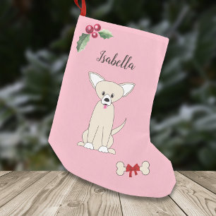 Petite Chaussette De Noël Jote Chihuahua Chien Monogramme