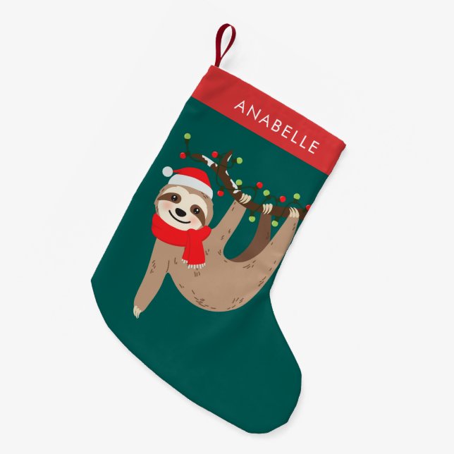 Petite Chaussette De Noël Jote Noël Sloth Personnalisé (Devant (Accrochage))