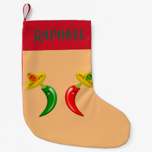 Petite Chaussette De Noël Jour des Morts Mexicains Chilis Nom personnalisé