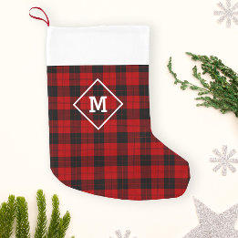 Petite Chaussette De Noël Jour férié initial rouge + noir