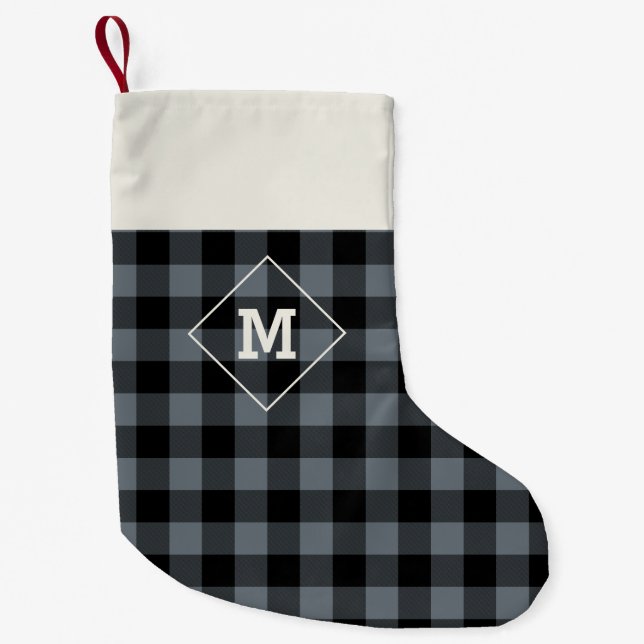 Petite Chaussette De Noël Jour férié planifié gris initial + noir (Devant)