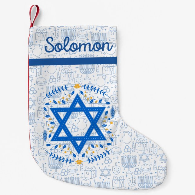 Petite Chaussette De Noël Jouvence juive délices Hanoukka Chanukkah Menorah (Devant)