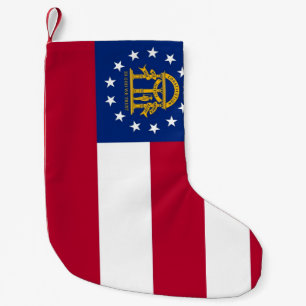 Petite Chaussette De Noël Joyaux de Noël avec Drapeau de Géorgie, USA