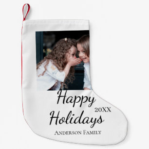 Petite Chaussette De Noël Joyeuses vacances enfants famille photo cadeaux mo