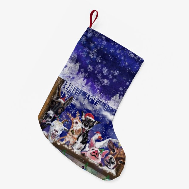 Petite Chaussette De Noël Joyeux animaux de ferme Noël Stocking (Devant (Accrochage))