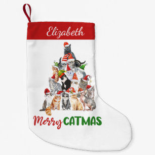 Petite Chaussette De Noël Joyeux Catmus personnalisé Funny Chat Noël