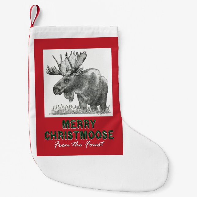 Petite Chaussette De Noël Joyeux Christmoose (Devant)