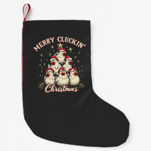 Petite Chaussette De Noël Joyeux clucage Noël Funny Chicken Roosters