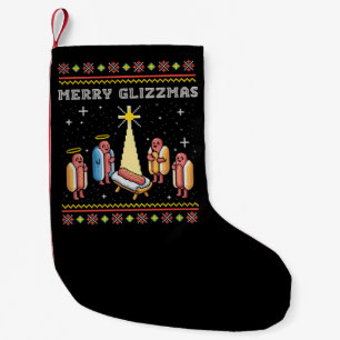 Petite Chaussette De Noël Joyeux Glizzmas Noël sale Chien chaud Xmas