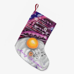 Petite Chaussette De Noël Joyeux Gnome En Violet Casquette Noël Stocker