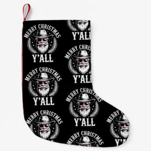Petite Chaussette De Noël Joyeux Noël à tous Cowboy Santa Ouest Occidental