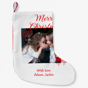 Petite Chaussette De Noël Joyeux Noël arbre de Noël rétro photo enfants