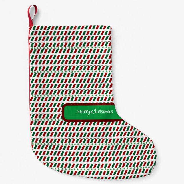 Petite Chaussette De Noël Joyeux Noël Elégant & Personnaliser moderne (Devant)