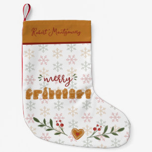Petite Chaussette De Noël Joyeux Noël en ASL personnalisé aux mains en pain 