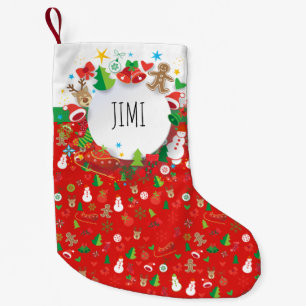 Petite Chaussette De Noël Joyeux Noël et Bonne Année ! Monogramme XMAS
