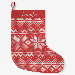 Petite Chaussette De Noël Joyeux Noël Fair Isle Red & White