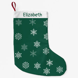 Petite Chaussette De Noël Joyeux Noël Flocon de neige Motif vert personnalis