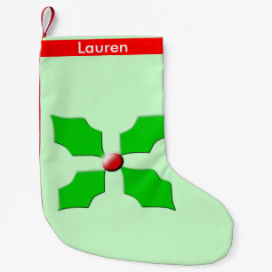 Petite Chaussette De Noël Joyeux Noël Holly Custom Christmas Stocking