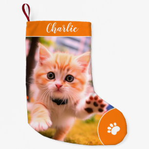 Petite Chaussette De Noël Joyeux Noël mignon Personnalisé Nom de l'animal, P