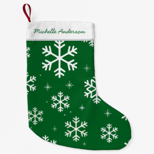 Petite Chaussette De Noël Joyeux Noël personnalisé Snowflakes Motif